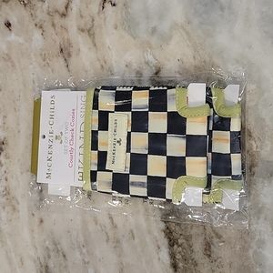 Brand New Mackenzie-Childs Courtly Check Drink Cozies
